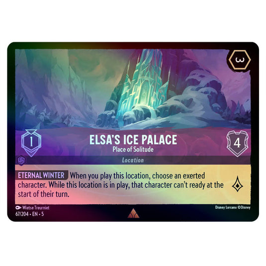 Elsa's Ice Palace - Place of Solitude 67/204 foil card from the Lorcana set Shimmering Skies