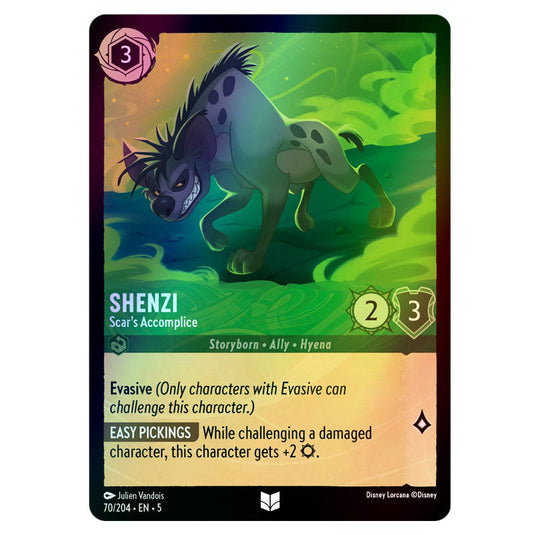 Shenzi - Scar's Accomplice 70/204 foil card from the Lorcana set Shimmering Skies