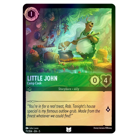 Little John - Camp Cook 71/204 foil card from the Lorcana set Shimmering Skies