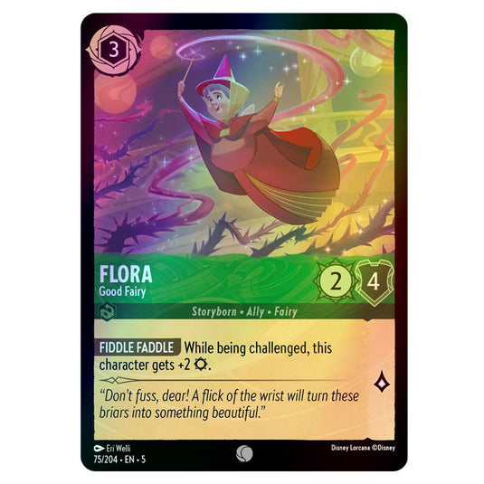 Flora - Good Fairy 75/204 foil card from the Lorcana set Shimmering Skies