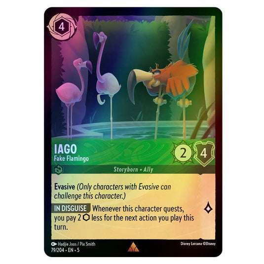 Iago - Fake Flamingo 79/204 foil card from the Lorcana set Shimmering Skies