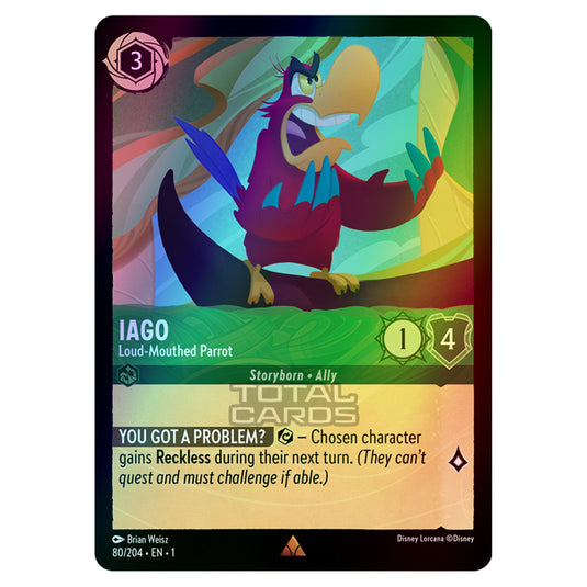 Lorcana - The First Chapter - Iago - Loud-Mouthed Parrot (Rare) - 80/204 (Foil)