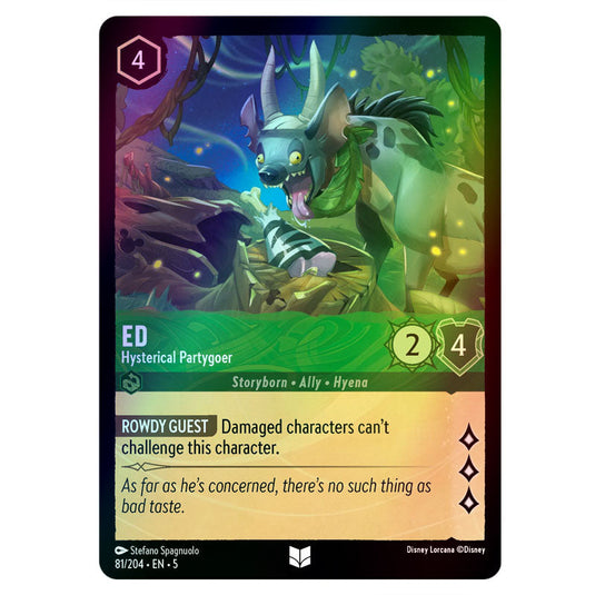 Ed - Hysterical Partygoer 81/204 foil card from the Lorcana set Shimmering Skies