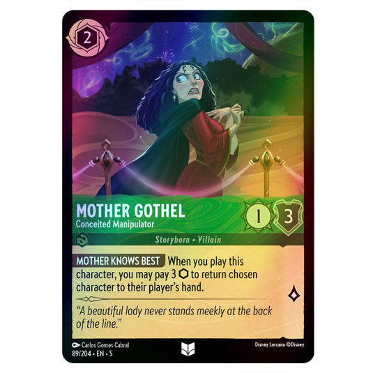 Mother Gothel - Conceited Manipulator 89/204 foil card from the Lorcana set Shimmering Skies