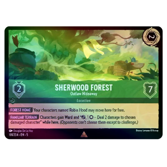 Sherwood Forest - Outlaw Hideaway 101/204 foil card from the Lorcana set Shimmering Skies