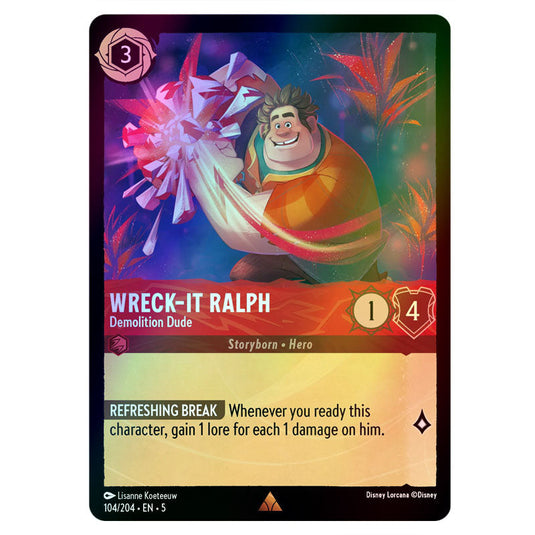 Wreck-It Ralph - Demolition Dude 104/204 foil card from the Lorcana set Shimmering Skies