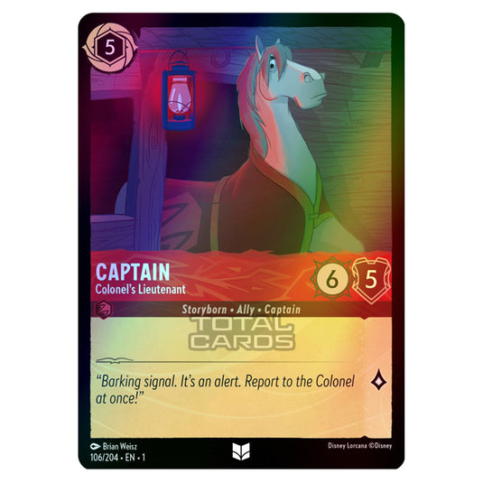 Lorcana - The First Chapter - Captain - Colonel's Lieutenant (Uncommon) - 106/204 (Foil)