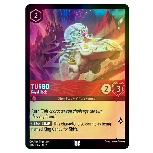 Turbo - Royal Hack 106/204 foil card from the Lorcana set Shimmering Skies