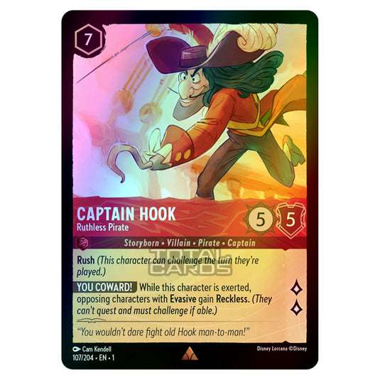 captain hook lorcana card Disney Lorcana: First Chapter 105/204 Description Captain Hook: Underhanded - 71/204