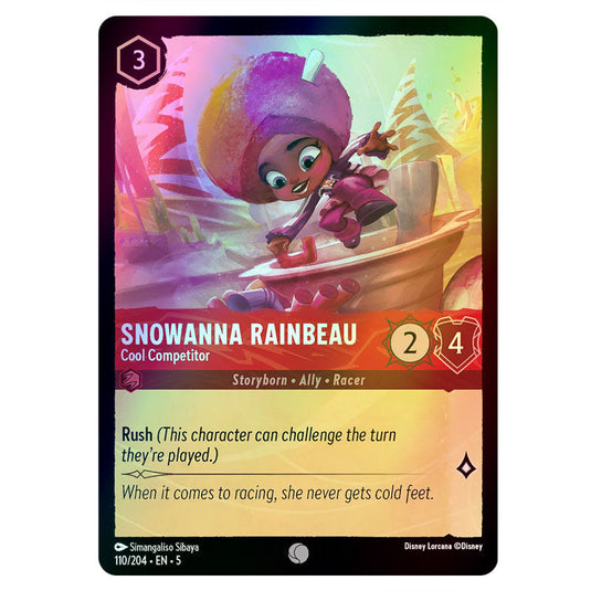 Snowanna Rainbeau - Cool Competitor 110/204 foil card from the Lorcana set Shimmering Skies