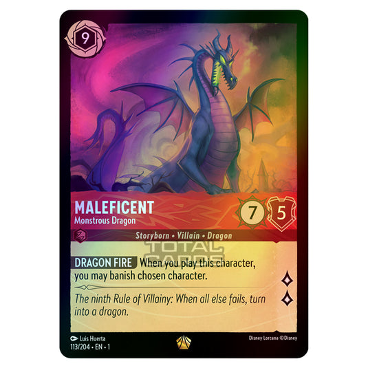 Lorcana - The First Chapter - Maleficent - Monstrous Dragon (Legendary) - 113/204 (Foil)