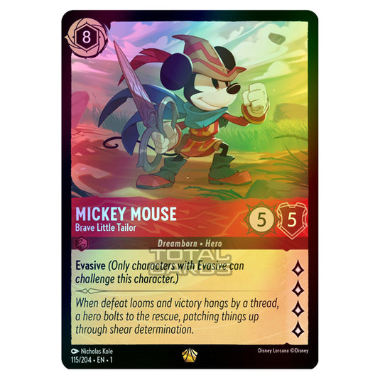 Lorcana - The First Chapter - Mickey Mouse - Brave Little Tailor (Legendary) - 115/204 (Foil) Lorcana - The First Chapter - Mickey Mouse - Brave Little Tailor (Legendary) - 115/204 (Foil)