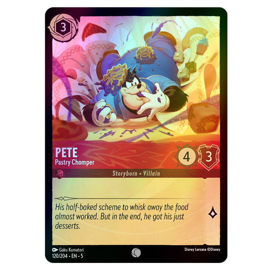 Pete - Pastry Chomper 120/204 foil card from the Lorcana set Shimmering Skies