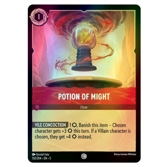 Potion of Might 132/204 foil card from the Lorcana set Shimmering Skies