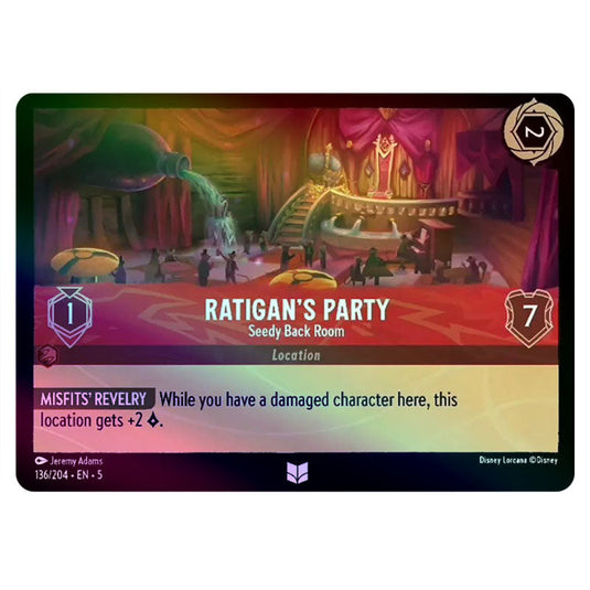 Ratigan's Party - Seedy Back Room 136/204 foil card from the Lorcana set Shimmering Skies