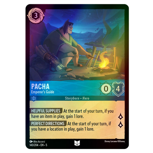 Pacha - Emperor's Guide 143/204 foil card from the Lorcana set Shimmering Skies