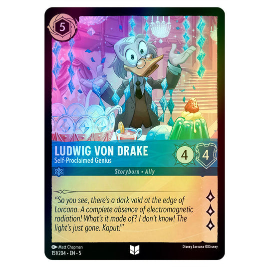 Ludwig von Drake - Self Proclaimed Genius 151/204 foil card from the Lorcana set Shimmering Skies