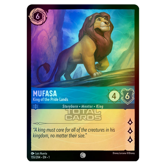 lorcana mufasa card Disney Shimmering Skies Ruler text) var show Lorcana Fabled Mufasa Playmat |