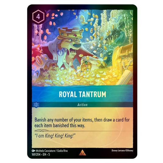 Royal Tantrum 161/204 foil card from the Lorcana set Shimmering Skies