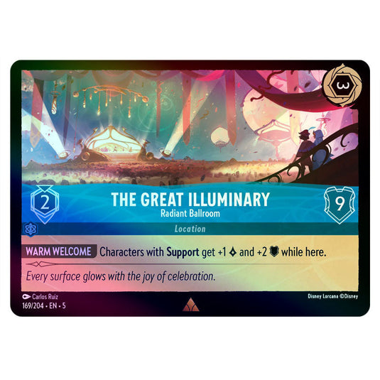 The Great Illuminary - Radiant Ballroom 169/204 foil card from the Lorcana set Shimmering Skies