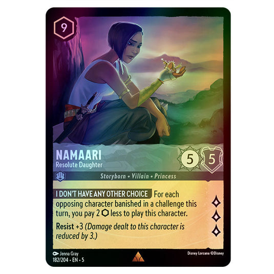 Namaari - Resolute Daughter 182/204 foil card from the Lorcana set Shimmering Skies