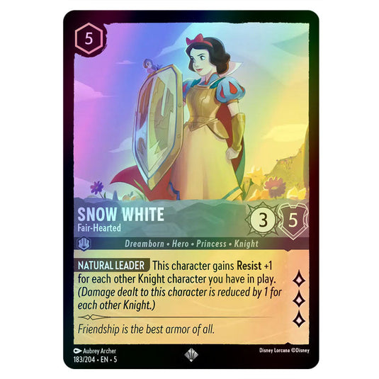 Snow White - Fair-Hearted 183/204 foil card from the Lorcana set Shimmering Skies