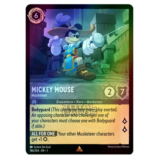 Lorcana - The First Chapter - Mickey Mouse - Musketeer (Rare) - 186/204 (Foil)