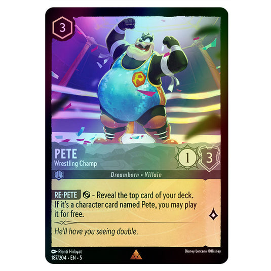 Lorcana - Shimmering Skies - Pete - Wrestling Champ (Rare) - 187/204 ( Lorcana - Shimmering Skies - Pete - Wrestling Champ (Rare) - 187/204 (