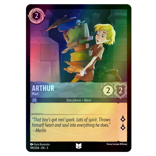 Arthur - Wart 190/204 foil card from the Lorcana set Shimmering Skies