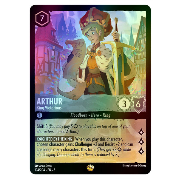 Lorcana - Shimmering Skies - Arthur - King Victorious (Legendary) - 19 Lorcana - Shimmering Skies - Arthur - King Victorious (Legendary) - 19