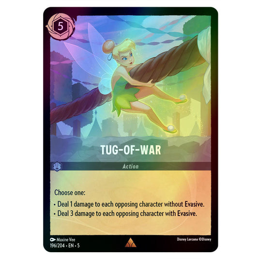 Tug-of-War 196/204 foil card from the Lorcana set Shimmering Skies