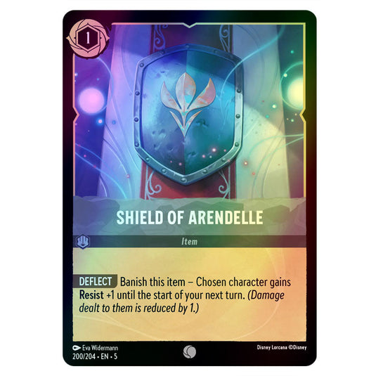 Shield of Arendelle 200/204 foil card from the Lorcana set Shimmering Skies