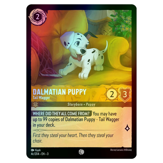 Lorcana - Into the Inklands - Dalmatian Puppy - Tail Wagger (Common) - 004c/204 (Foil)