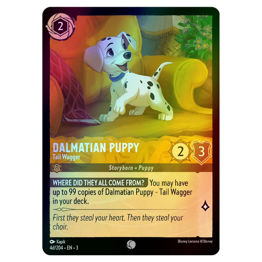 Lorcana - Into the Inklands - Dalmatian Puppy - Tail Wagger (Common) - 004d/204 (Foil)