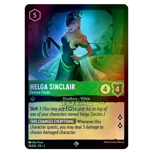 Lorcana - Into the Inklands - Helga Sinclair - Femme Fatale (Super Rare) - 074/204 (Foil)