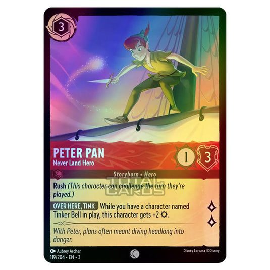 Lorcana - Into the Inklands - Peter Pan - Never Land Hero (Common) - 119/204 (Foil)