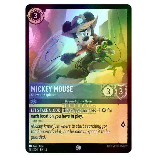 Lorcana - Into the Inklands - Mickey Mouse - Stalwart Explorer (Common) - 181/204 (Foil)