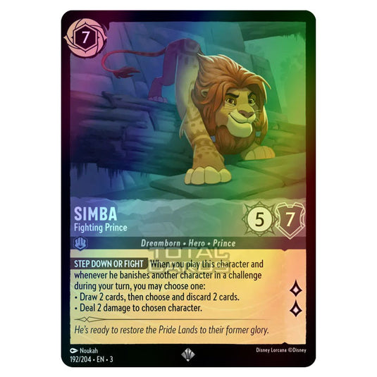 Lorcana - Into the Inklands - Simba - Fighting Prince (Super Rare) - 192/204 (Foil)