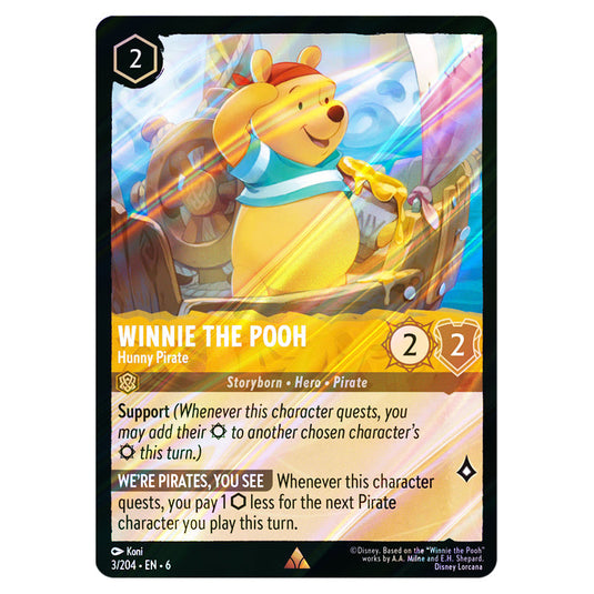 Winnie the Pooh - Hunny Pirate 3/204 card from the Lorcana set Azurite Sea
