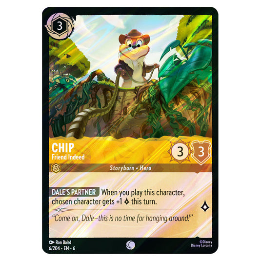 Chip - Friend Indeed 6/204 card from the Lorcana set Azurite Sea