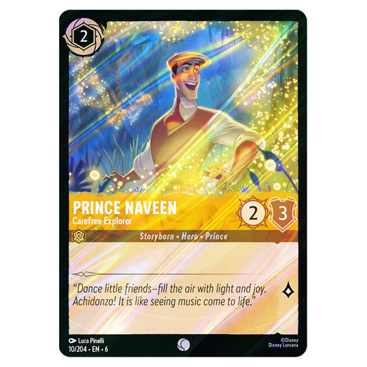 Prince Naveen - Carefree Explorer 10/204 card from the Lorcana set Azurite Sea