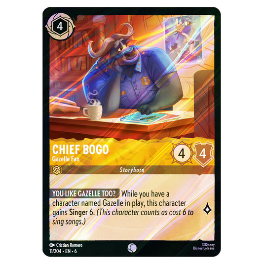 Chief Bogo - Gazelle-Fan 11/204 card from the Lorcana set Azurite Sea
