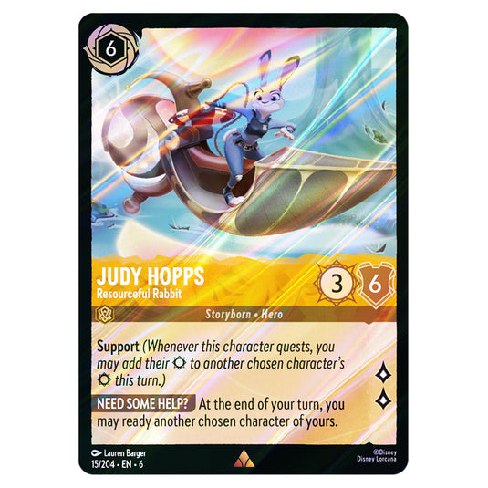 Judy Hopps - Resourceful Rabbit 15/204 card from the Lorcana set Azurite Sea