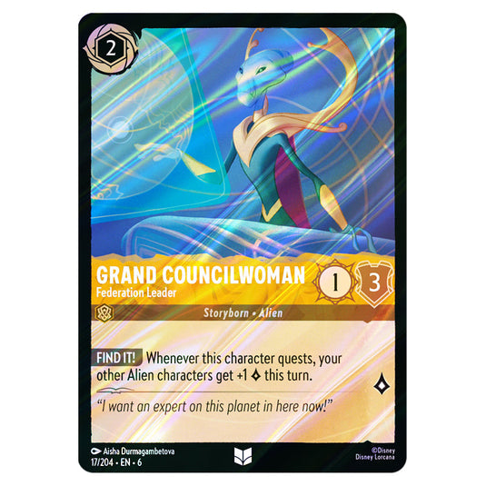 Grand Councilwoman - Federation Leader 17/204 card from the Lorcana set Azurite Sea