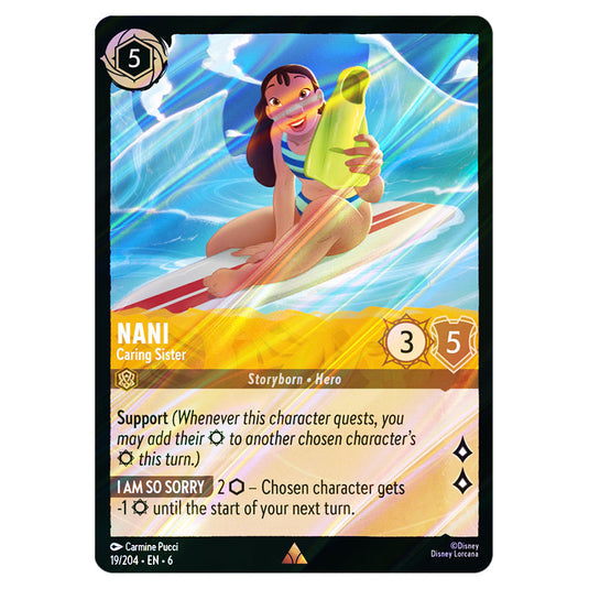 Nani - Caring Sister 19/204 card from the Lorcana set Azurite Sea