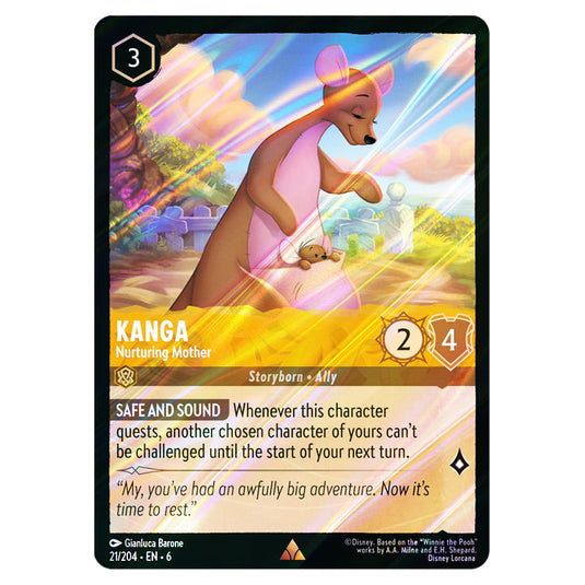 Kanga - Nurturing Mother 21/204 card from the Lorcana set Azurite Sea