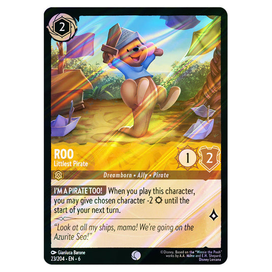 Roo - Littlest Pirate 23/204 card from the Lorcana set Azurite Sea