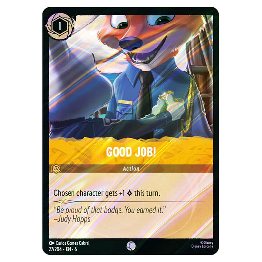 Good Job! 27/204 card from the Lorcana set Azurite Sea