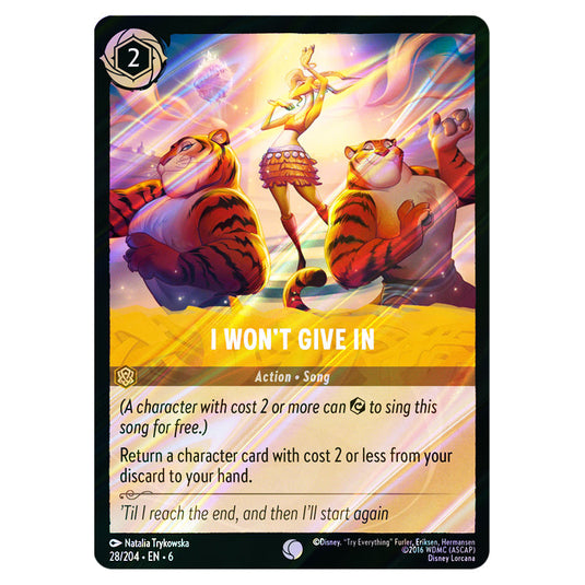 I Won't Give In 28/204 card from the Lorcana set Azurite Sea