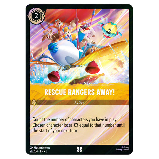 Rescue Rangers Away! 29/204 card from the Lorcana set Azurite Sea